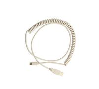 Hemobllo Type-C Coiled Keyboard Cable Gold-Plated USB Connector Sturdy Spiral Wire for Mechanical Keyboard Anti-Tear Wear-Resistant Spring Design Comfortable Touch Light Grey
