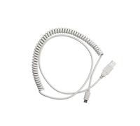 Hemobllo Type-c Coiled Keyboard Wire Bold Data Line White Mechanical Keyboard Accessory
