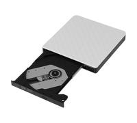 Hemobllo Ultra-thin White USB Dvd Writer External Drive with USB 3.0, Low Noise and Shockproof Abs Material, Compatible with Laptop and Desktop Computer for Portable Dvd Player Use