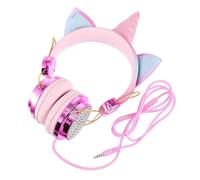 Hemobllo Unicorn Cat Ear Headphones Over-Ear Adjustable Volume Limiter 108Db Protection Compatible with Smartphones and Tablets