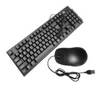 Hemobllo USB Wired Keyboard and Mouse Combo with Arabic Letters, 104-key Sturdy Abs Material Keyboard, Quiet and Modern Design for Computer and Laptop Use
