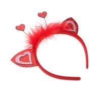 Hemobllo Valentines Day Heart Headband Red Sequins Glitter Hair Band Lightweight Comfortable for Weddings Romantic Party Accessory Sweet Memories Celebration Decor