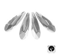 Hemobllo Vampire Fang Tooth Gems 4pcs Crystal Rhinestone Teeth Ornaments 2.8x10mm Teardrop Shape Jewelry and Cosmetic Decoration