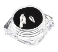 Hemobllo Vampire Fangs Tooth Gems 4 Pieces Set Water Drop Shape 2.8x10mm Tooth Jewelry Crystal Ornaments for Halloween Costume and Party Accessories