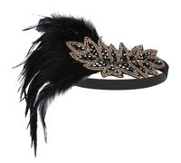 Hemobllo Vintage 1920s Headband for Women, Navy Blue Flapper Hair Band with Elegant Headdress, Party and Wedding Retro 1920 Headpiece Accessories