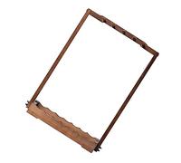 Hemobllo Vintage Bamboo Pen Holder Multi Purpose Desktop Organizer for Writing Brushes Durable Wood Brush Rack with Hanging Slots Portable Artistic Pen Storage for Home and Office Decor