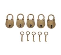 Hemobllo Vintage Bear Head Mini Padlocks Portable Alloy Retro Locks 5pcs with Keys Providing Privacy Protection and Decorative Style for Diary and Storage Box