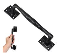 Hemobllo Vintage Black Iron Barn Door Pull Handle with Square Base Sturdy and Comfortable Grip Sliding Door Hardware for Rustic Gates