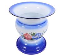 Hemobllo Vintage Enamel Spittoon with Raised Base, Traditional Chinese Household Pee Bucket for Night Urine, Blue Thickened Porcelain Pot for Bathroom Use Assorted Style