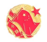 Hemobllo Vintage Five-star Chinese Flag Brooch Pin Metal Lapel Badge Patriotic National Flag Accessory for Clothing, Bags, and Commemorative Use