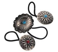 Hemobllo Vintage Hair Ties with 3pcs and Women Elastic Ponytail Holders Alloy and Nylon Material, Strong Hold Hair Accessories Suitable for Occasions and Family Photo Props