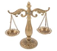 Hemobllo Vintage Iron Balance Scale Sculpture, Retro Justice Libra Ornament with Storage Function for Small Items, Decorative Office and Library Desk Accessory, for Law Students and Lawyers