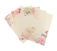 Hemobllo Vintage Note Paper Floral Style A4 Letter Paper for Writing Letters Smooth Mixed Design Sheets for Friends Graduation Crafts and Creative Correspondence
