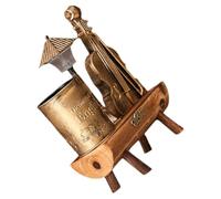 Hemobllo Vintage Violin and Wood Material Night Light Pen Holder with Gorgeous Design Tabletop Organizer for Desk Ornament and Indoor Decorations for Home Decoration