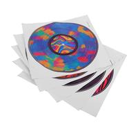 Hemobllo Vinyl Records Retro PVC Material Decor Wall Stickers 5pcs Set Featuring with Easy Installation and Removable Function, for Living Room Or Dormitory Decoration for Music