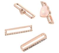 Hemobllo Watch Band Charms - 4 Pcs Watch Band Decorative Rings Heart Shaped Metal Accessories Charms Compatible with Series 9 8 7 6 5 4 3 2 1 Silicone s, Rose Gold