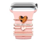 Hemobllo Watch Band Charms, 5pcs Bling Decorative Love Rings Diamond Charms Accessories Compatible for iWatch 7 6 5 4 3 2 1 (Band)