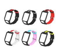 Hemobllo Watch Band Silicone Replacement Compatible with Tomtom Runner Ergonomic Wristwatch Strap in Black and Yellow for Fitness and Running