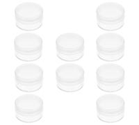 Hemobllo Watch Parts Storage Box 10pcs Boxes Watch Parts Box Earring Organizer Tray Round Clear Jars Bead Container para Guardar Mini Containers Clear Container Mini Box Seal Plastic, Transparent,