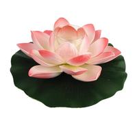 Hemobllo Waterproof 20cm Floating Lotus Light with Glass Cover, Dual-use Water and Prayer Lamp for Pool and Pond Decoration, Gouache Painted Waterproof Lotus Lights for Outdoor Garden