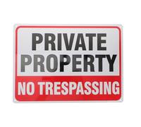 Hemobllo Waterproof Private Property Warning Aluminum Sign 25X35Cm Reflective No Trespassing Board for Outdoor Gardens Lawns