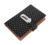 Hemobllo Waterproof Rhinestone Pu Money Saving Binder with Password Lock, Small Cash Organizer Book for Budget Planning and Savings Goal Tracking, Black Cash Envelope Challenge Notebook