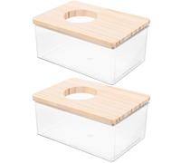 Hemobllo Wear-Resistant Acrylic Hamster Bathtub 2Pcs Sand Bath Box 15.5×10×7Cm Practical Small Pet Bathroom for Hamsters and Guinea Pigs