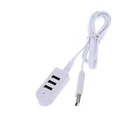 Hemobllo White USB Extension Leads Multi-port Hub, Mini Compact Plastic USB Splitter for Offline Charging and High-speed Data Transmission, Desktop Computer Accessory