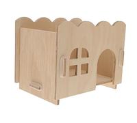 Hemobllo White Wooden Hedgehog Shelter Multi-Functional PET House for Hamsters and Small Animals Cozy Sleeping Nest Escape Routes Sturdy Wood Construction