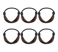 Hemobllo Wig Hair Ties 6Pcs Synthetic Braided Ponytail Holders Elastic Hair Bands for Women Wedding Birthday Daily Use