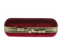 Hemobllo Wine Red Velvet Lipstick Holder with Mirror, Compact Single Lipstick Case for Outdoor and Travel Use by Ladies