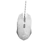 Hemobllo Wired Usb Gaming Mouse Optical 7 Colors Led Backlit 6 Buttons 2400 Dpi High Precision for Pc Laptop Gamer White Crack Pattern