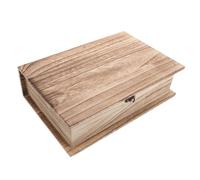Hemobllo Wooden Book Storage Box with Hinged Lid and Large Capacity, Vintage Decorative Clasp Lock Keepsake Box for Home and Office Storage Solution