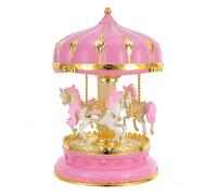 Hemobllo Wooden Carousel Music Box Rotating Merry Go Round Ornament Romantic Music Box Desktop Decoration for Bedroom Valentine Gift for Friends Family and Collectors