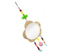 Hemobllo Wooden Chicken Toy Rooster Mirror Hanging Pet Toy for Hens Random Color