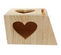 Hemobllo Wooden Double Grid Rabbit Food Feeder Rack with Design and Rest Feature for Small Pets in Pet Cage, Synthetic Material Beige Hay Holder for Guinea Pigs and Rabbits