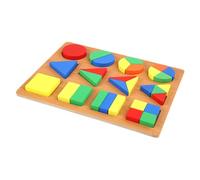 Hemobllo Wooden Geometry Shape Recognition Board Jigsaw Puzzle Educational Early Learning 0.43kg Colorful Tangram Blocks Sorting Stacking Puzzle