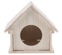 Hemobllo Wooden Hamster Hideout Small Animal Maze House Natural Solid Wood Guinea Pig Hut Pet Sleeping Shelter Cage Accessory for Small Rodents