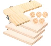 Hemobllo Wooden Hamster Platform and Cage Accessories Set 9 Pcs L-Shaped and Rectangular Boards with Perch Stand for Gerbils, Rats, Birds in Home Cages