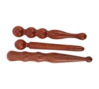 Hemobllo Wooden Massage Stick Roller Set 3pcs for Muscle Relaxation and Body Drainage Lightweight Handheld Therapy Tools Made of Elegant Wood for Daily Self Massage Routines