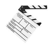 Hemobllo Wooden Movie Clapper Board White 's Board Film Prop Educational for Sustainable Wood Material Creative Filmmaking Scene Cut Action