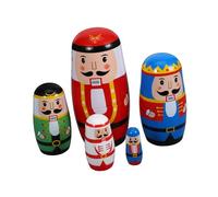 Hemobllo Wooden Nutcracker Russian Nesting Dolls Christmas Party Favors Decorative Matryoshka Doll Home