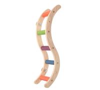 Hemobllo Wooden Parrot Climbing Ladder for Birds, Bite-resistant S-shaped Sanded Wood Small Pet Ladder, Bird Cage Accessory for Budgerigar and Parakeet Playground Random Color