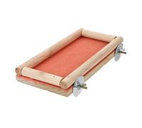 Hemobllo Wooden Parrot Grinding Claw Board for Birds with Exercise and Dental Care Features, Suitable for Garden and Cage Use, Sturdy Orange Frosted Bird Claw Springboard