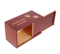 Hemobllo Wooden Pet Ashes Urn Box for Cats and Dogs, Memorial Keepsake Funeral Casket with Decorative Design, Suitable for Small Animal Cremation Remembrance