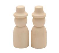 Hemobllo Wooden Snowman Peg Dolls 10Pcs Blank Wooden People for Boys and Imaginative Play and Holiday Arts and Crafts