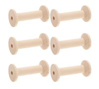 Hemobllo Wooden Thread Spools 6Pcs Manual Winding Unfinished Empty Bobbins for Sewing and Quilting Projects
