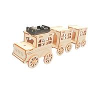 Hemobllo Wooden Train Set Unpainted Educational Model Kit for Boys and Girls Enhancing Spatial Imagination and Logical Thinking Safe Wooden Train Toy for Creative Play