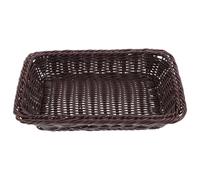 Hemobllo Woven Bread Basket Small Oval Storage Basket 11.81x7.87x2.76 Inch Dark Brown Rattan-style Kitchen and Dining Table Centerpiece