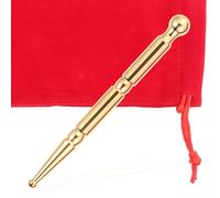 Hemobllo Yellow Brass Acupressure Massage Stick for Trigger Point Therapy and Restoring Organ Function, Portable Reflexology Tool for Foot and Full Body Relaxation